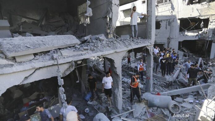 Destroyed house in Gaza by Israel